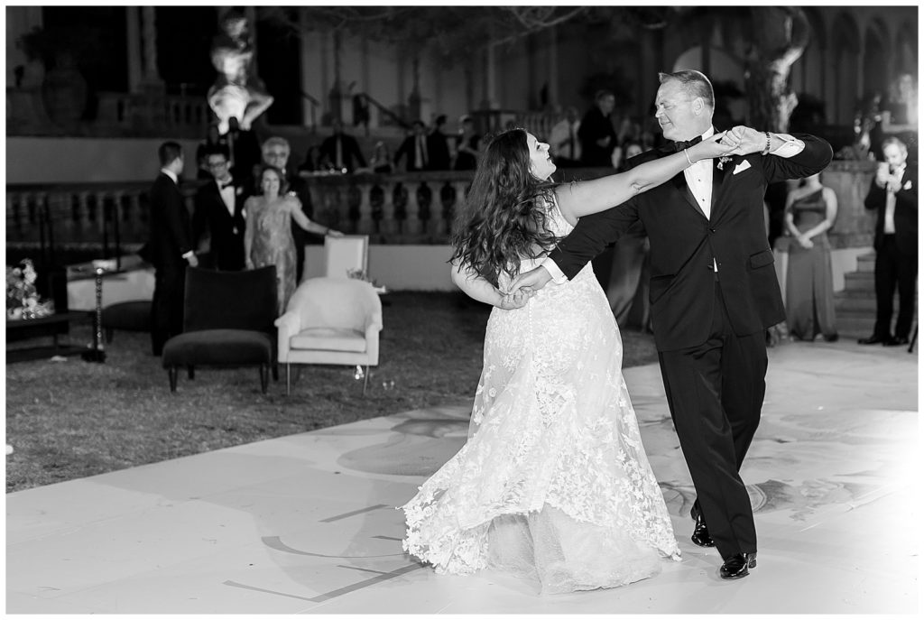parent dances at ringling wedding