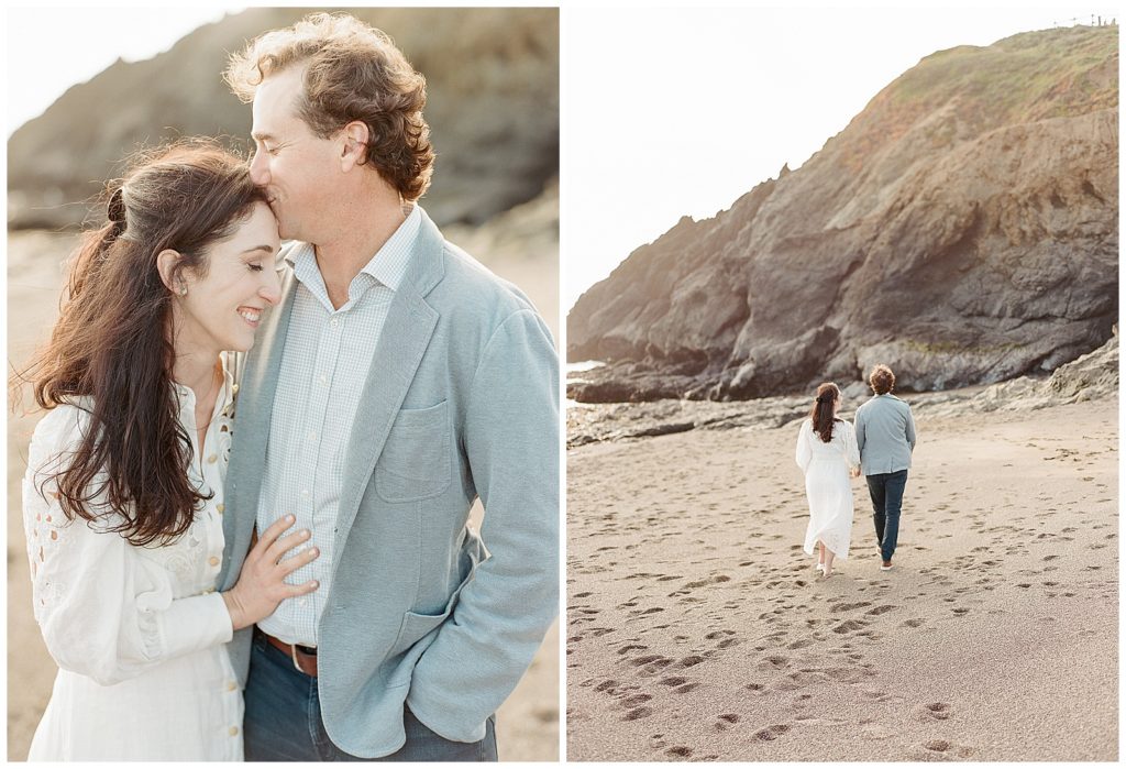 romantic engagement photos at Rodeo Beach