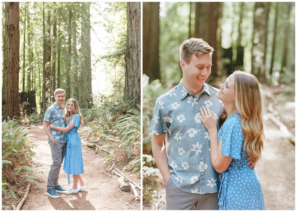 Redwood engagement photos on film