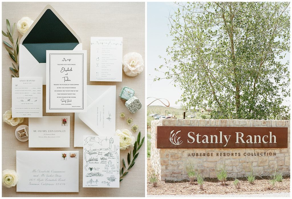 Stanly Ranch Wedding with invitation by Blake Design Co