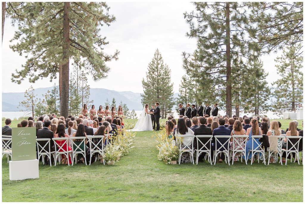Wedding ceremony at Edgewood Tahoe by 17th Green