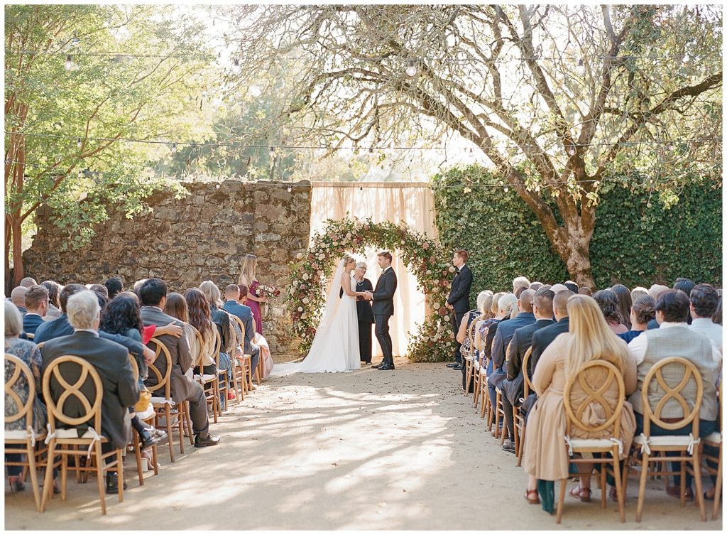 Wedding ceremony in the ruins at Annadel Estate Winery