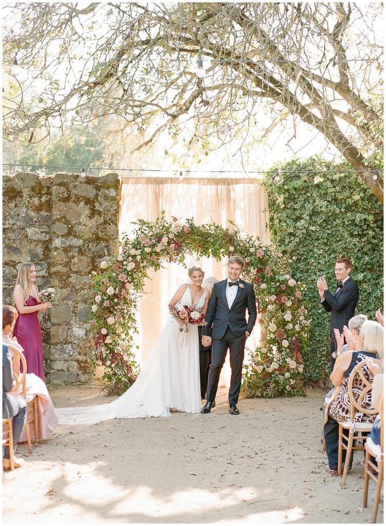 Wedding ceremony in the ruins at Annadel Estate Winery