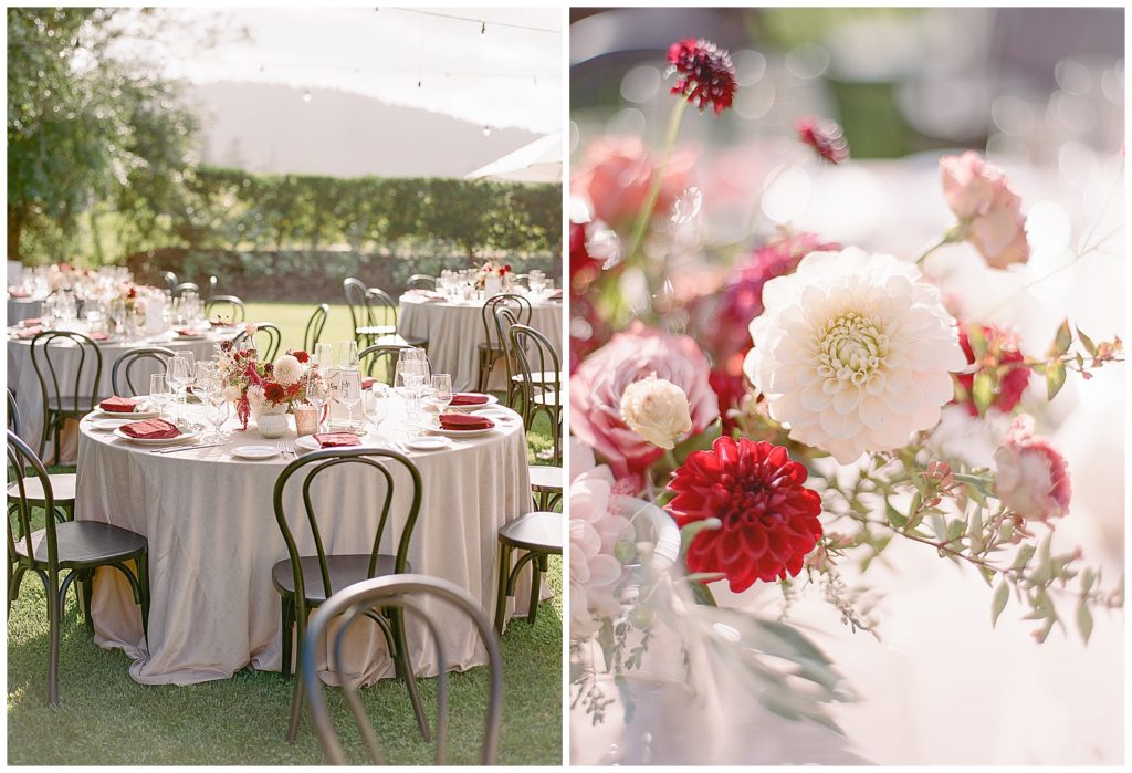 Annadel Estate winery wedding reception with fall color palette || The Ganeys, Quintana Events, Aimee Lomeli Designs