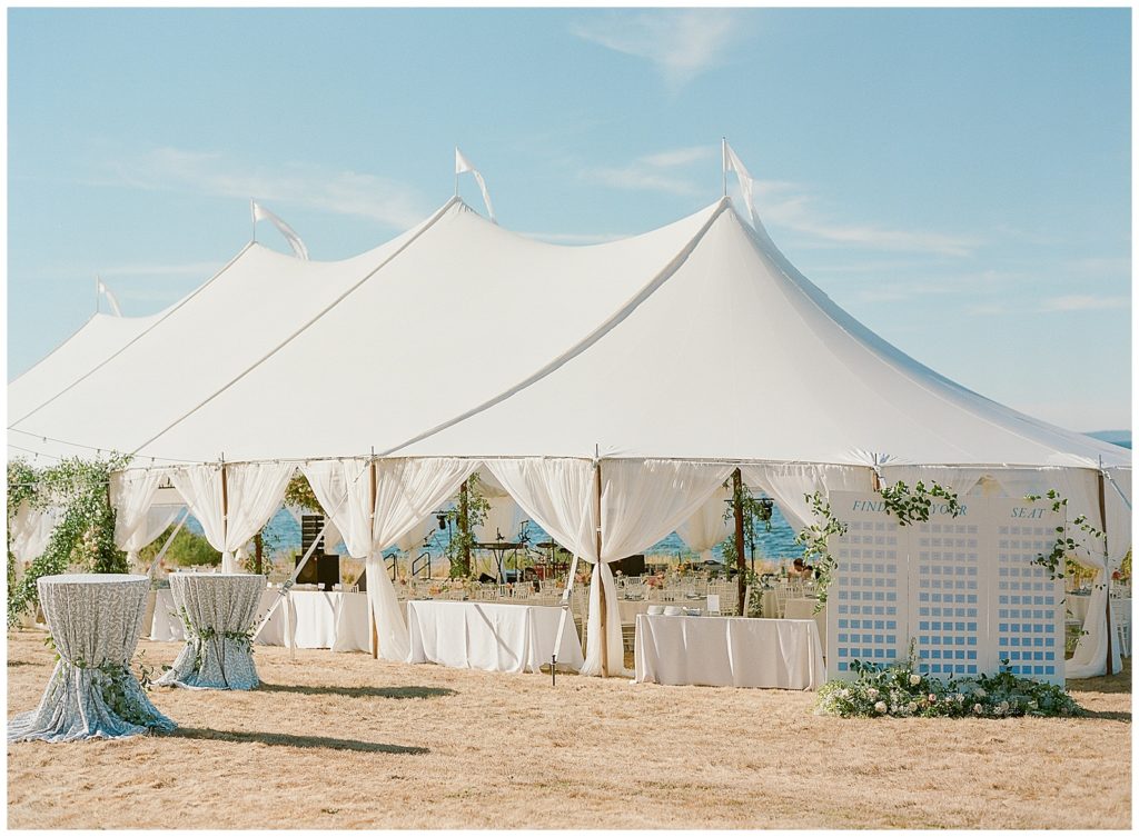 sailcloth tent wedding on Bainbridge Island