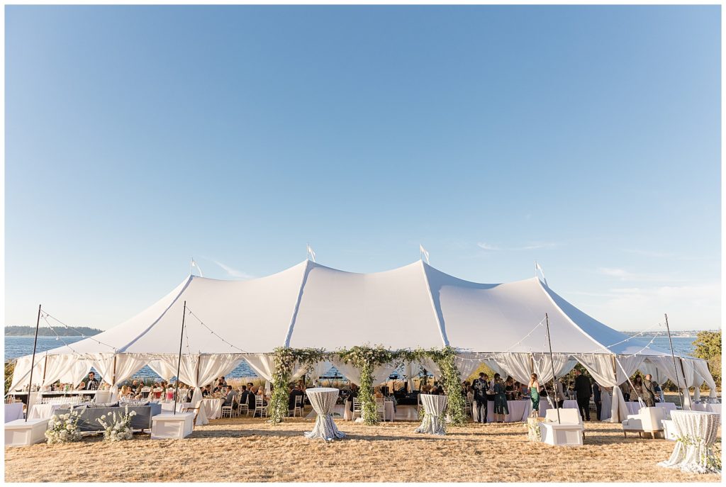 Sailcloth tent wedding on Bainbridge Island