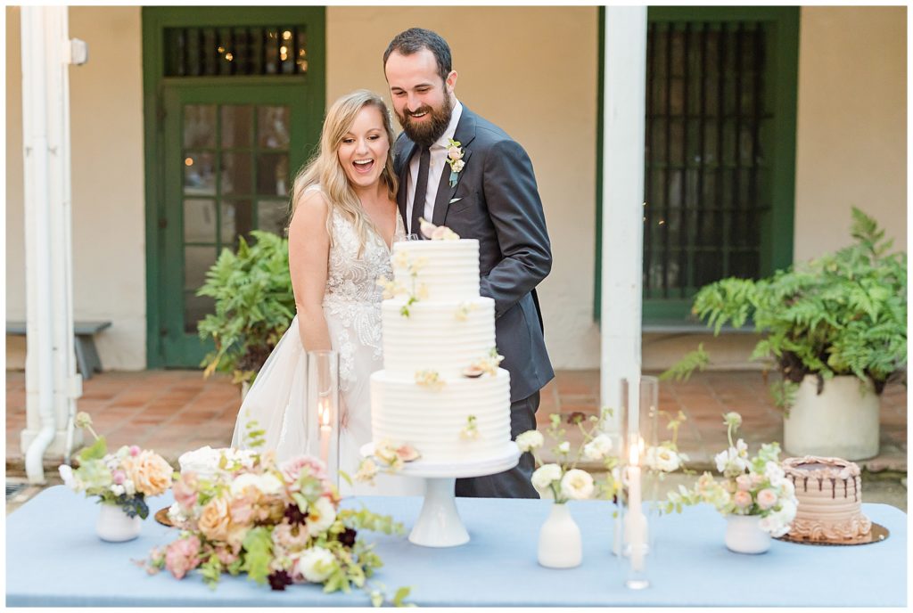 surprising groom with dog details on wedding cake