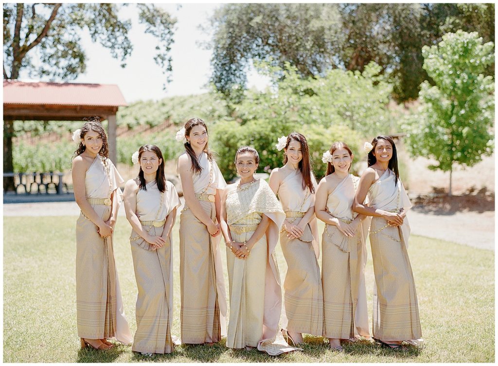Thai wedding at Arista Winery with traditional Thai wedding attire