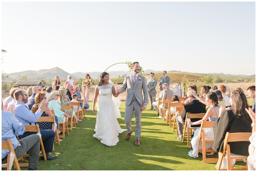wedding ceremony at Carneros resort hilltop