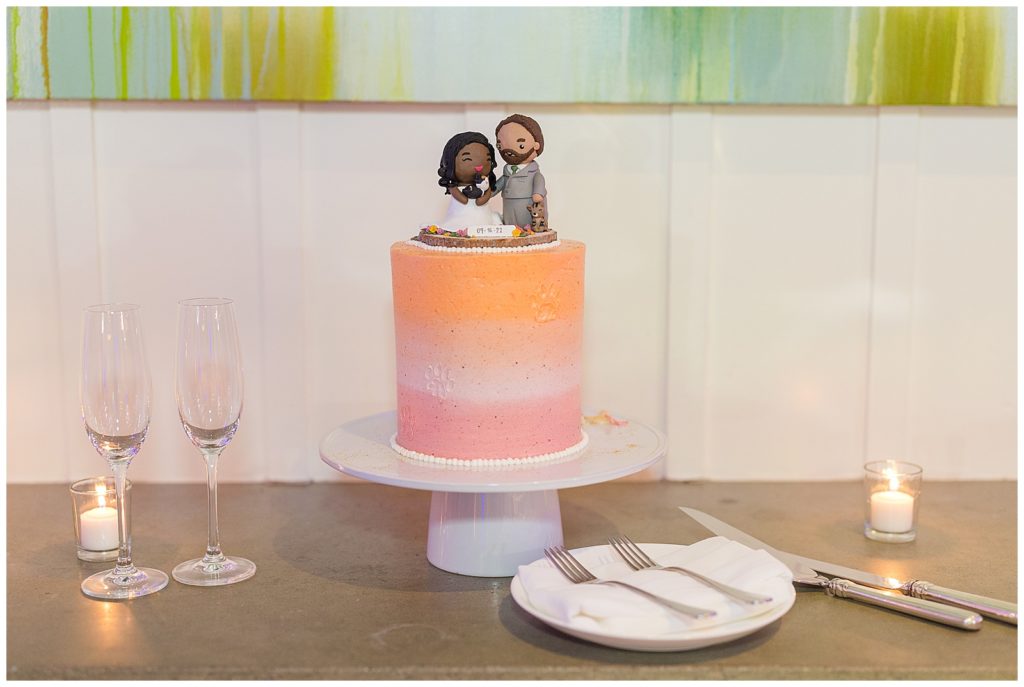custom wedding cake topper with bride and groom