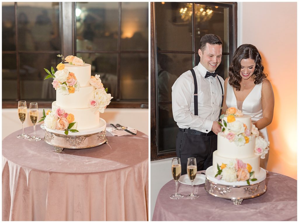 cake cutting at Viansa wedding