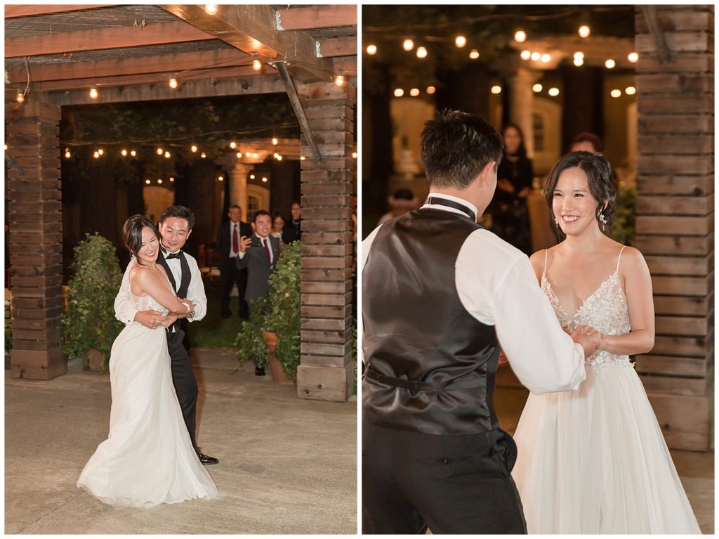 first dance at Trentadue winery wedding