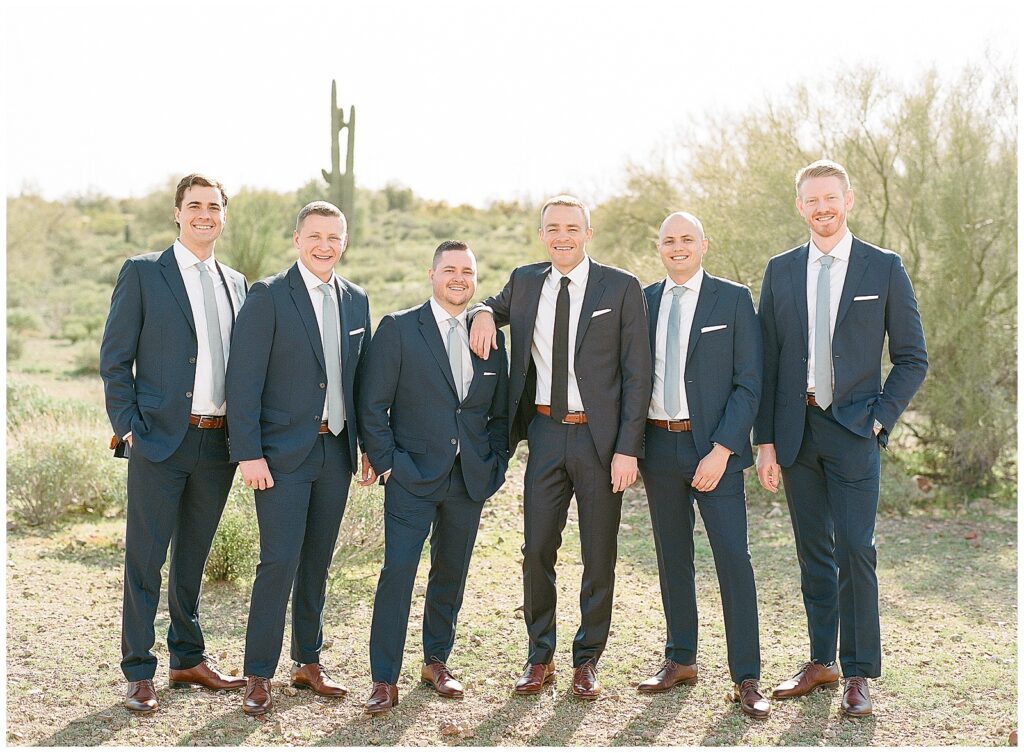 groom with groomsmen at The Paseo wedding in Arizona