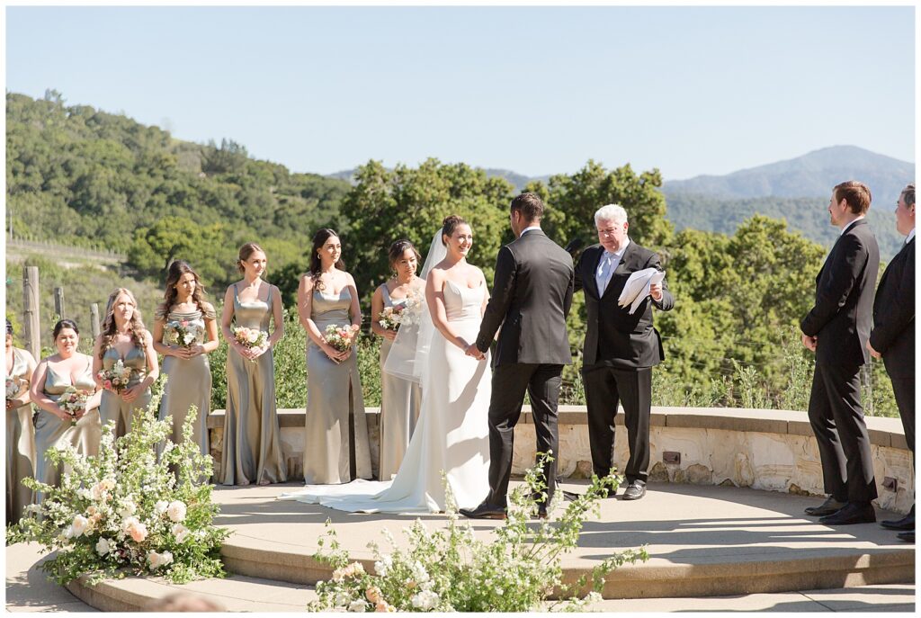 Wedding ceremony at Holman Ranch in the Spring