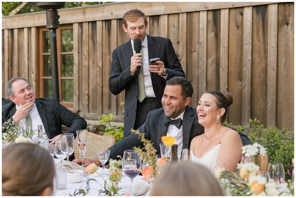 wedding toasts at Holman Ranch