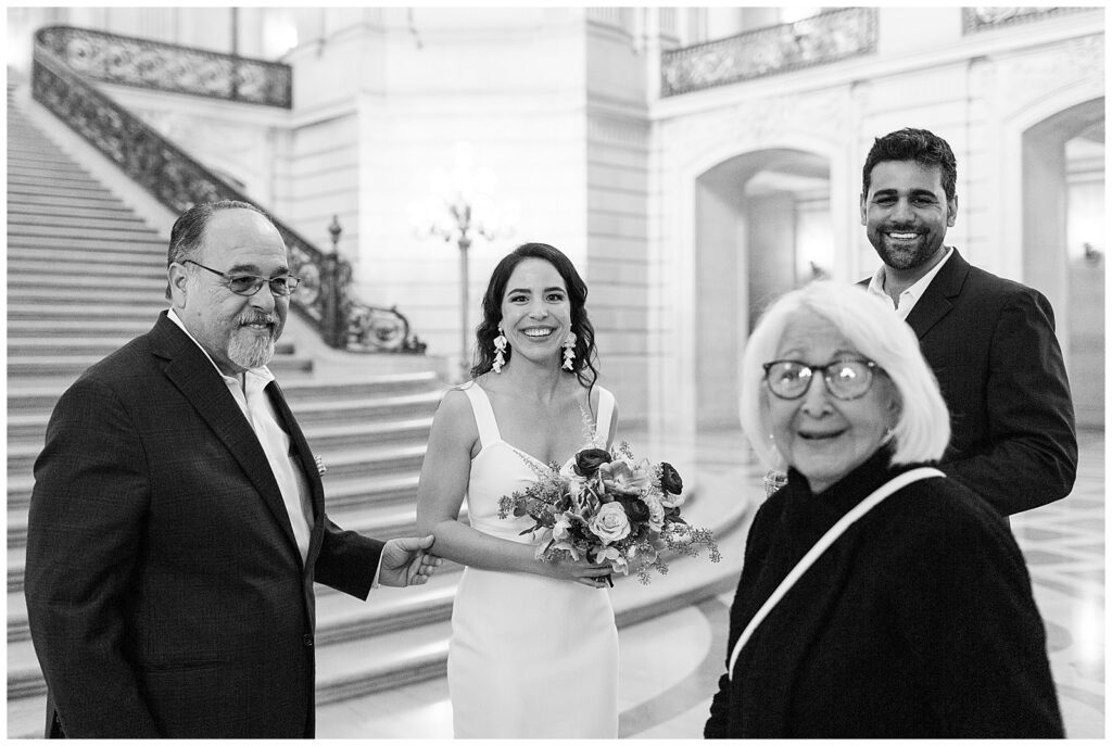 SF City Hall wedding with grandma as the witness