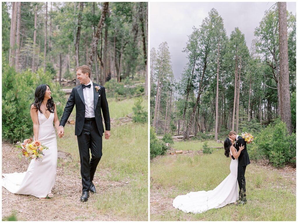 Sarah Seven wedding dress for Evergreen Lodge Yosemite Wedding
