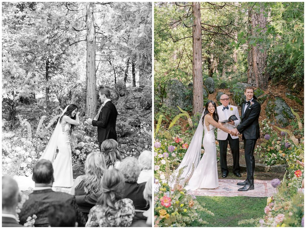 Wedding ceremony at the Wapama Grove Evergreen Lodge Yosemite