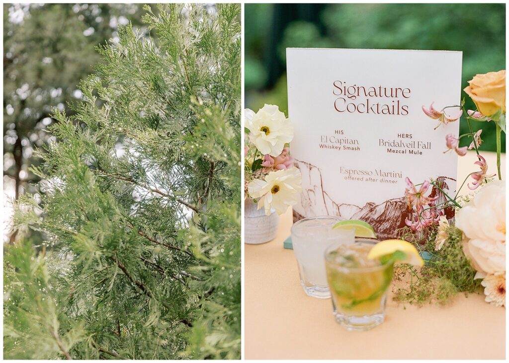 Signature cocktails inspired by Yosemite