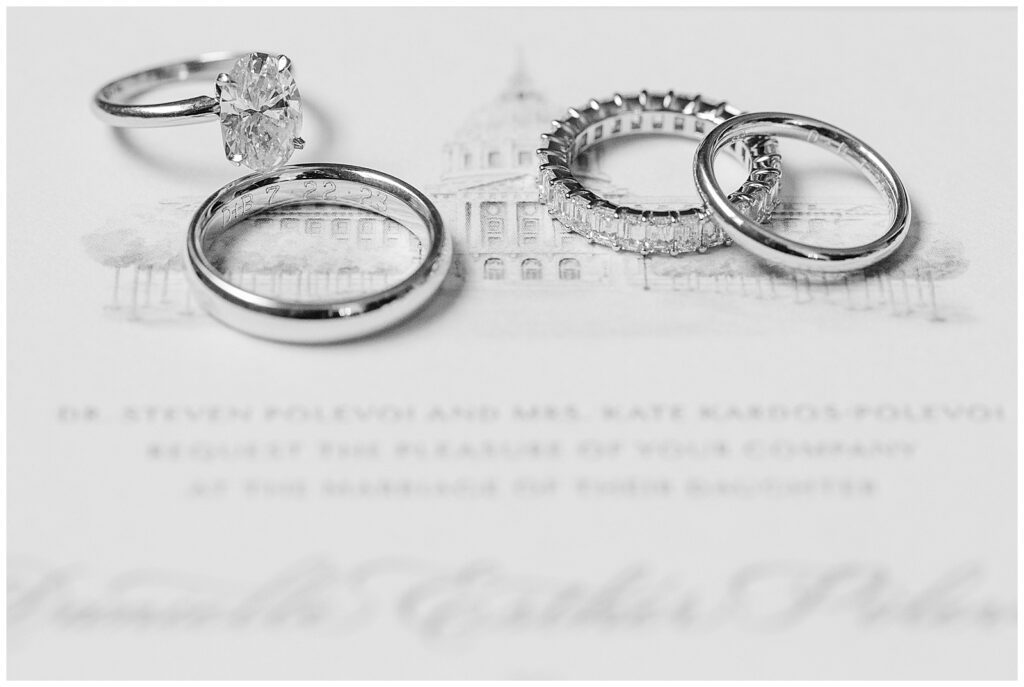 San Francisco City Hall wedding sketch with rings