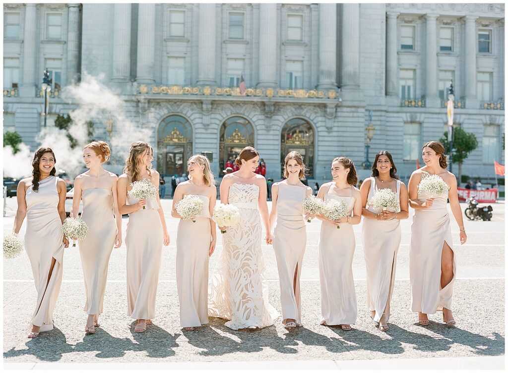 timeless SF City hall wedding with oscar de la renta gown
