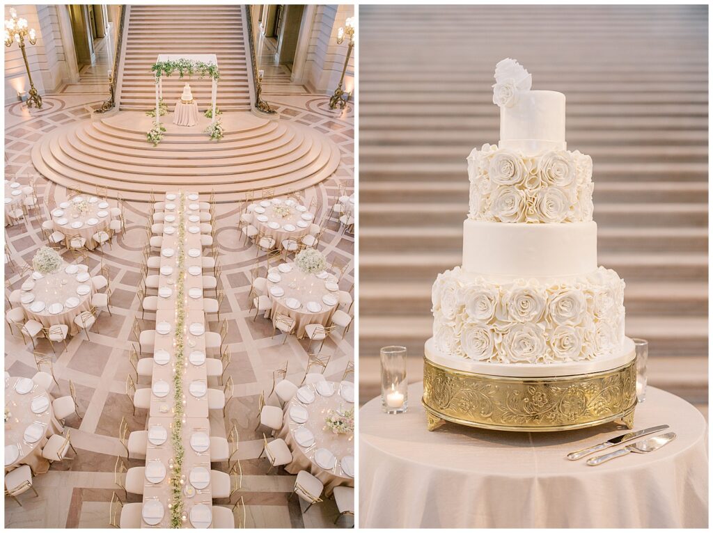 wedding reception at SF City Hall with Cake Coquette