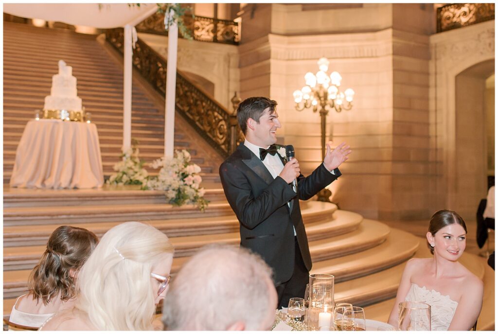 toasts during SF City hall wedding