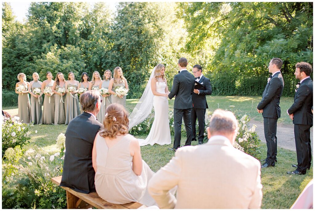 Dawn Ranch wedding ceremony in the orchard