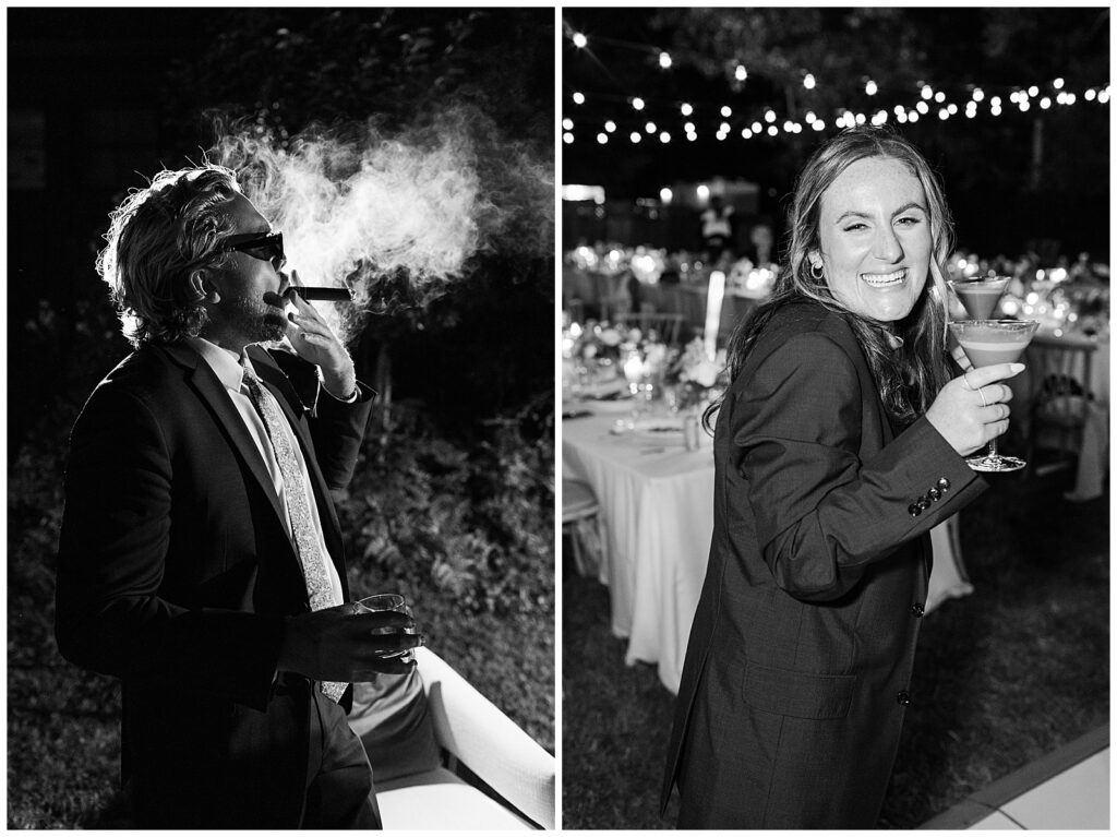 cigar bar at wedding reception