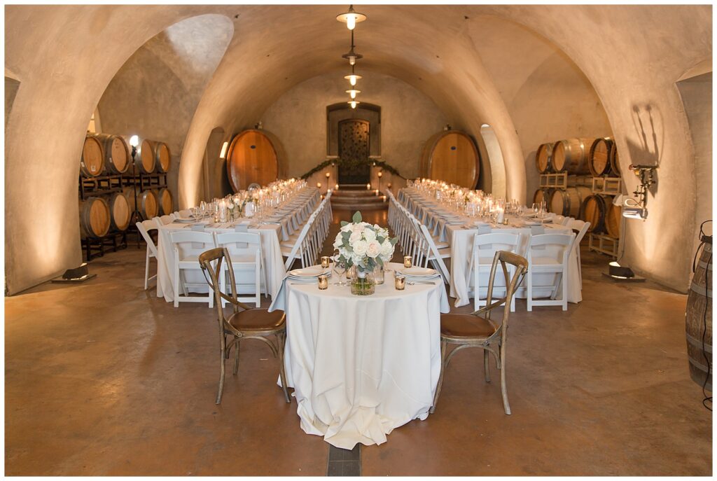Wedding in wine cave at Viansa
