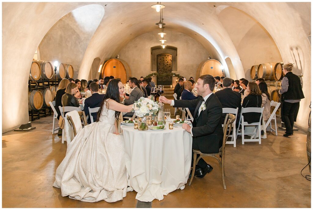Wedding in wine cave at Viansa