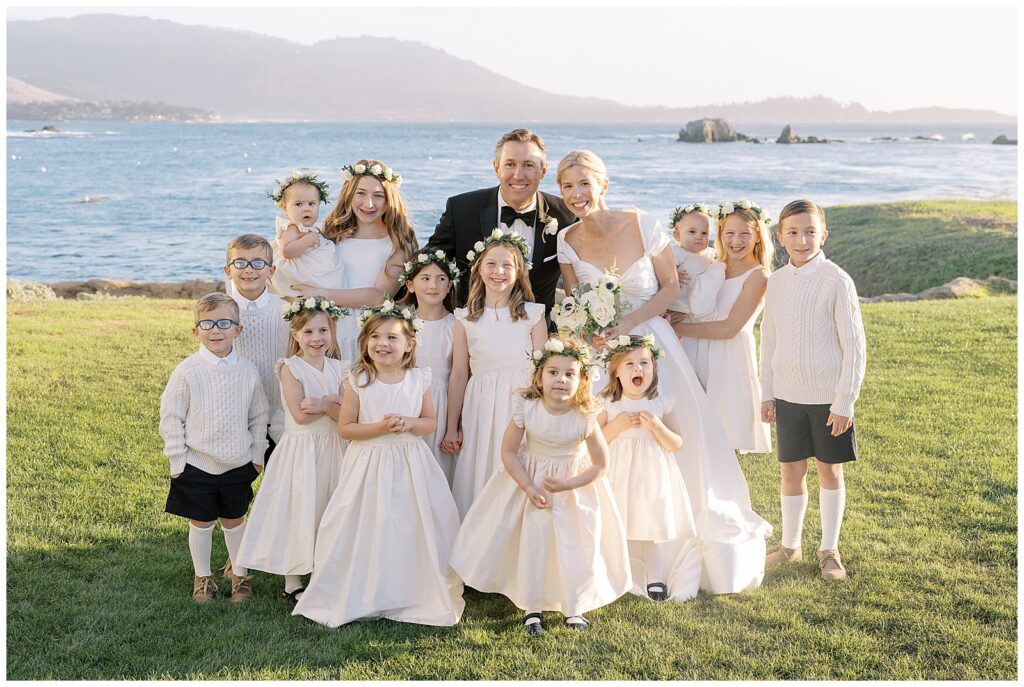 Family photos at Pebble Beach Beach and Tennis Club Wedding