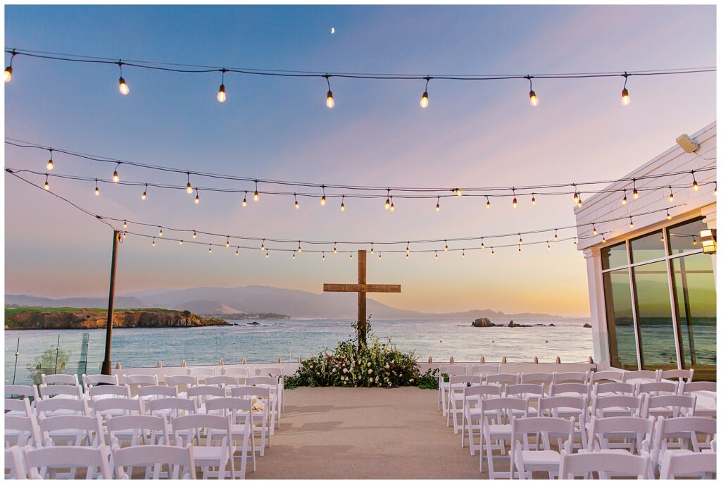 Wedding ceremony at Pebble Beach Beach & Tennis Club in November