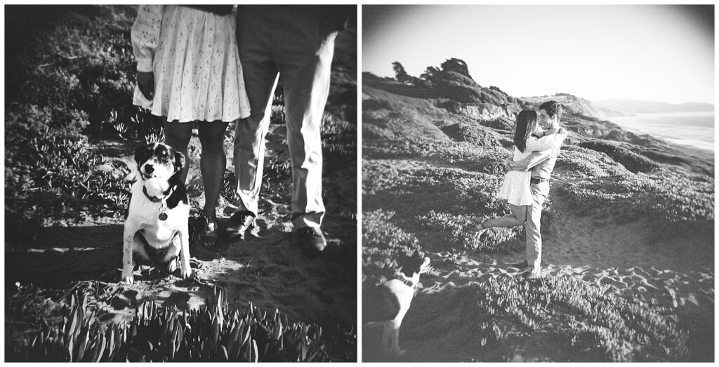 Fort Funston Engagement photos in San Francisco on the Holga