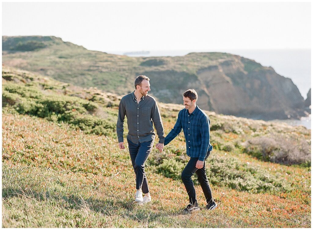 two grooms same sex engagement session