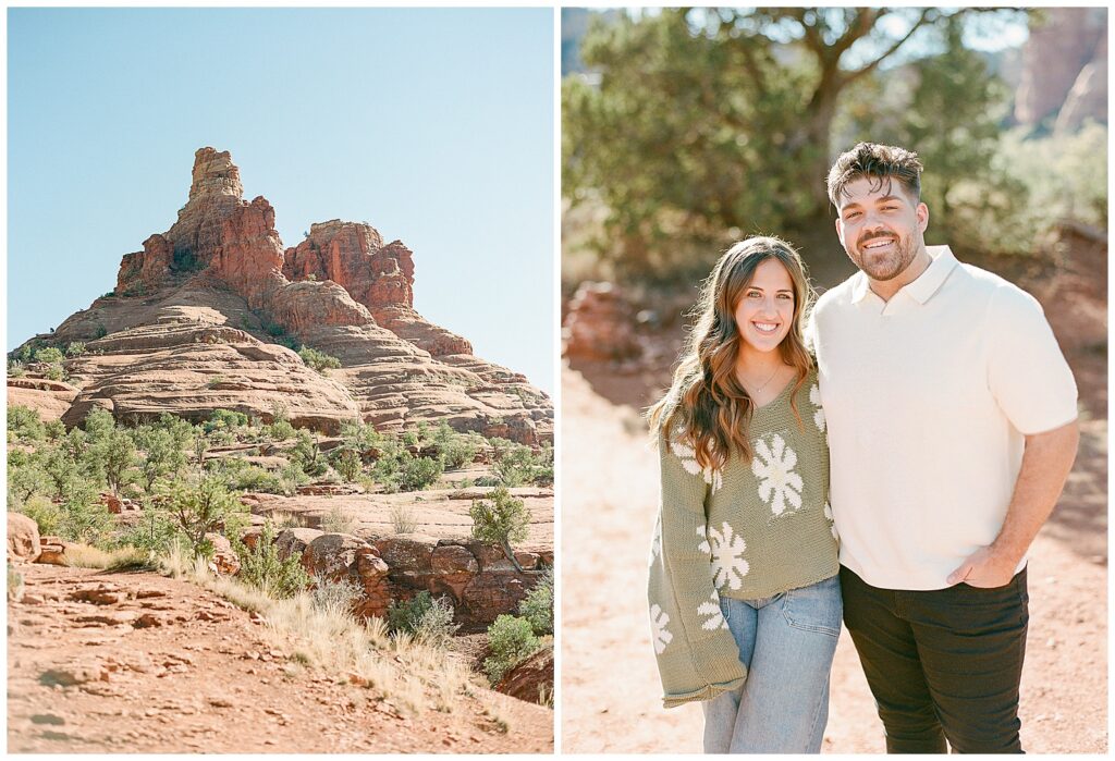 Couple engagement photos at Bell Rock in Sedona Arizona