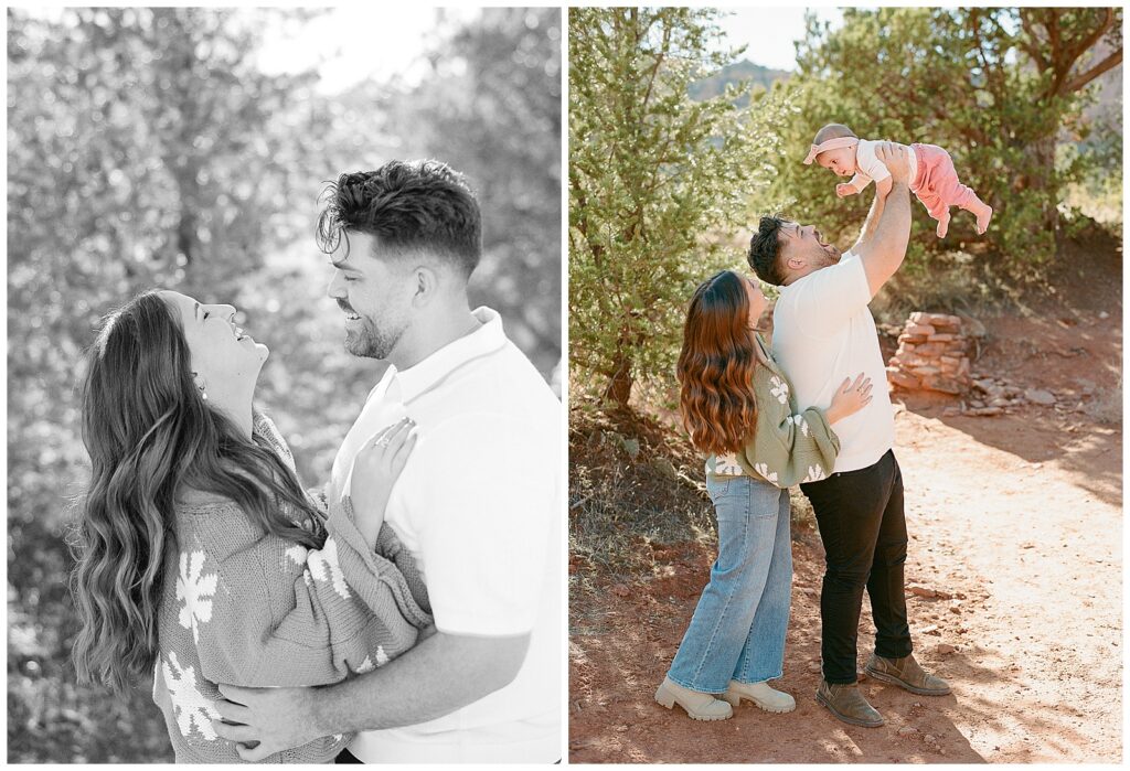 Engagement photos with a 6 month old in Sedona