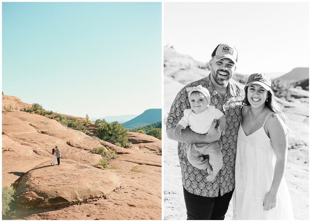 Engagement photos with a 6 month old in Sedona