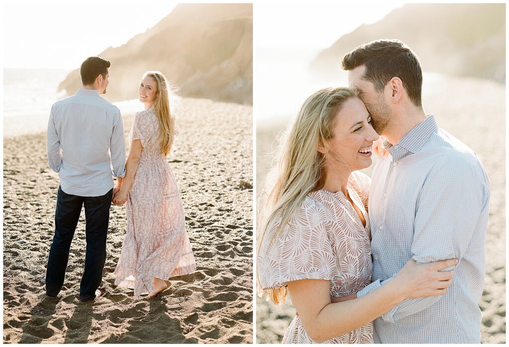 Rodeo beach engagement session on film