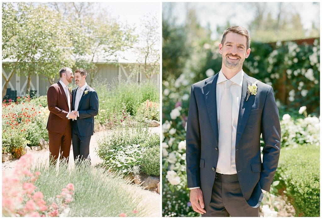 Groom portraits at Cornerstone Sonoma