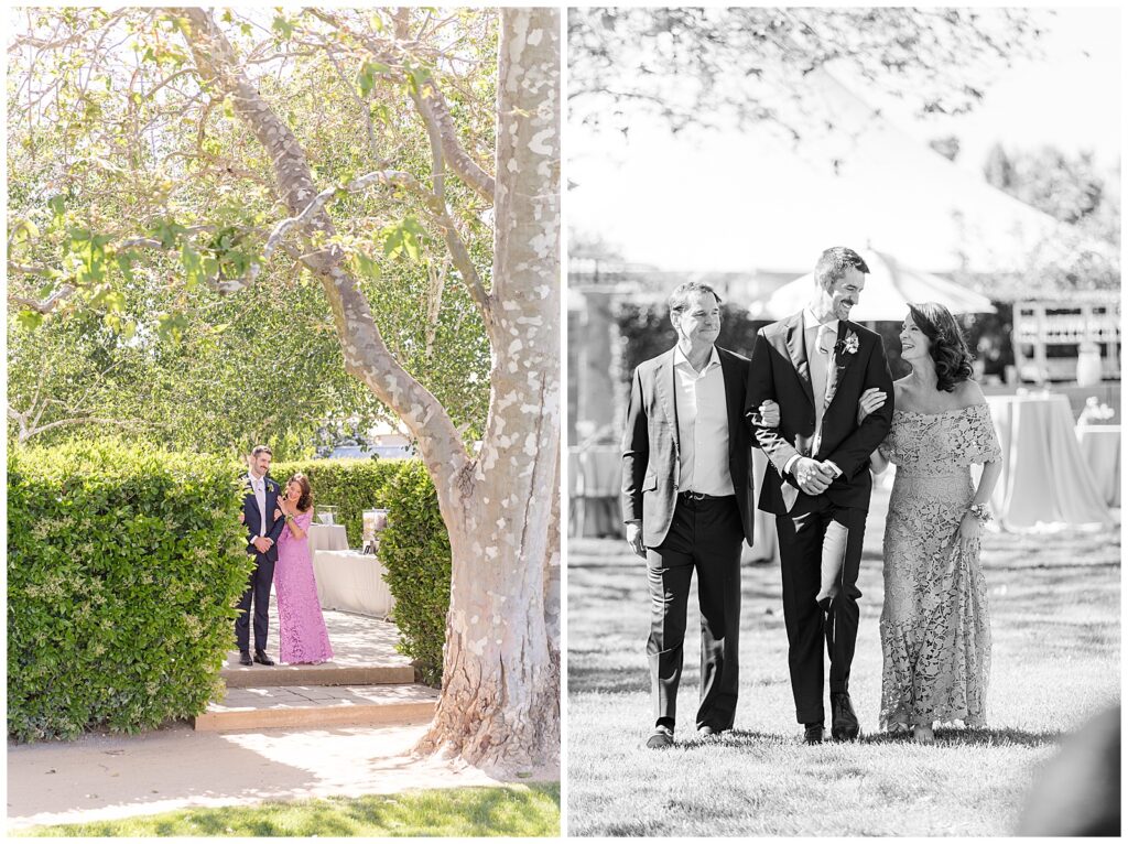 Groom walking down the aisle at Cornerstone Sonoma