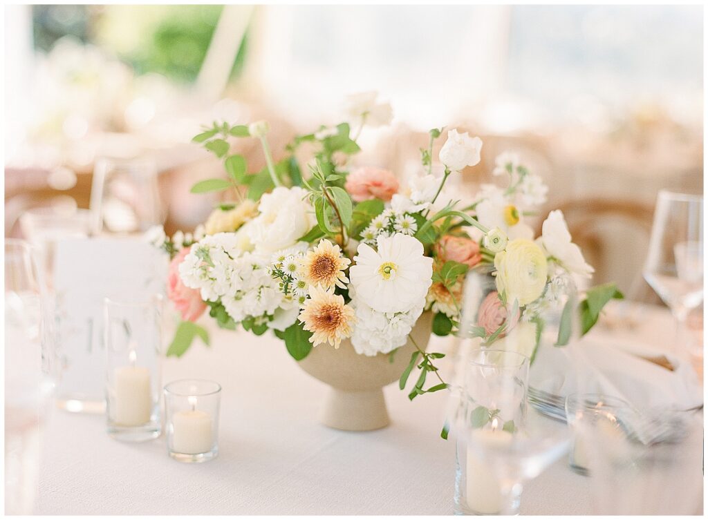 Wedding reception in tent at Cornerstone Sonoma