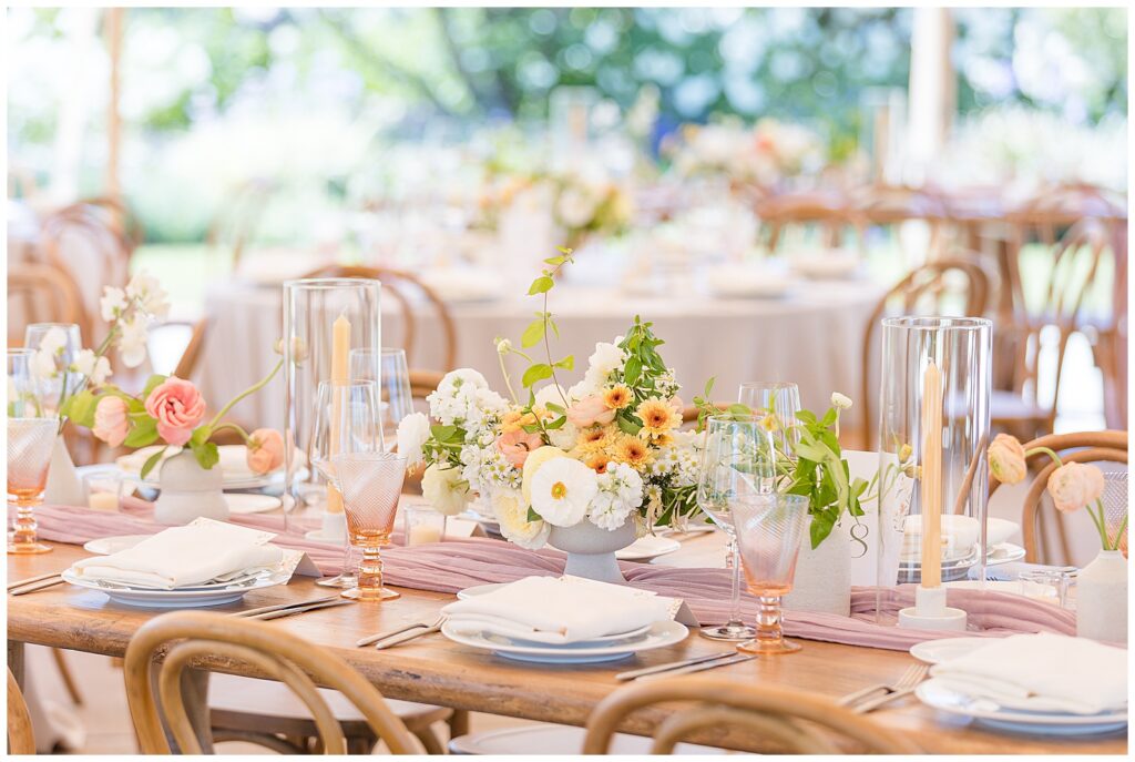 Wedding reception in tent at Cornerstone Sonoma